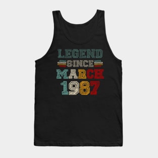 36 Years Old Legend Since March 1987 36th Birthday Tank Top